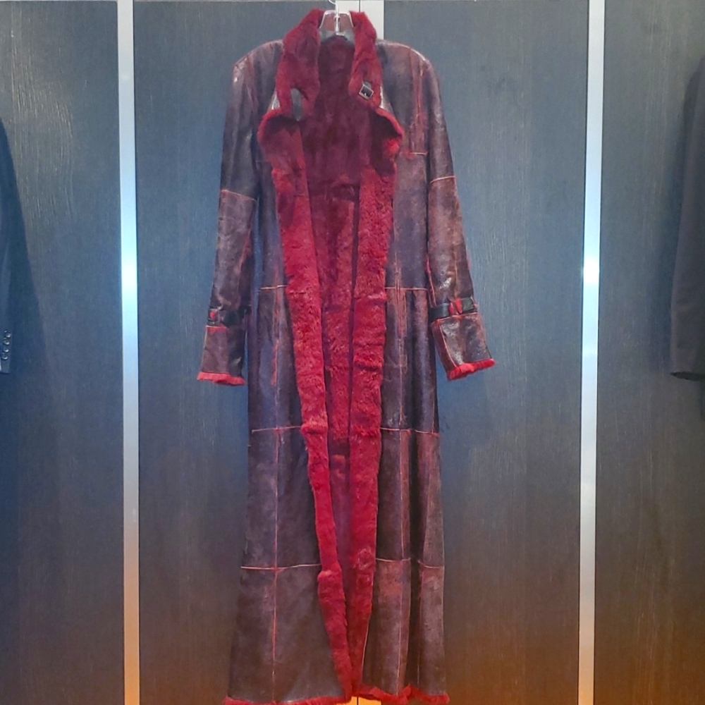 Fur Long Coat Size 6 Reversible!!!